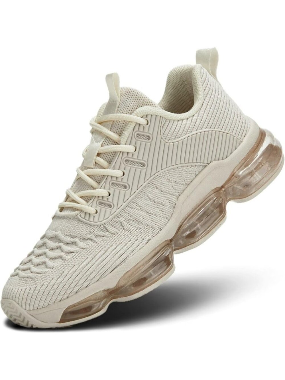 Women's Khaki Mesh Air Cushion Breathable Fitness Cross Trainer Running Sneaker